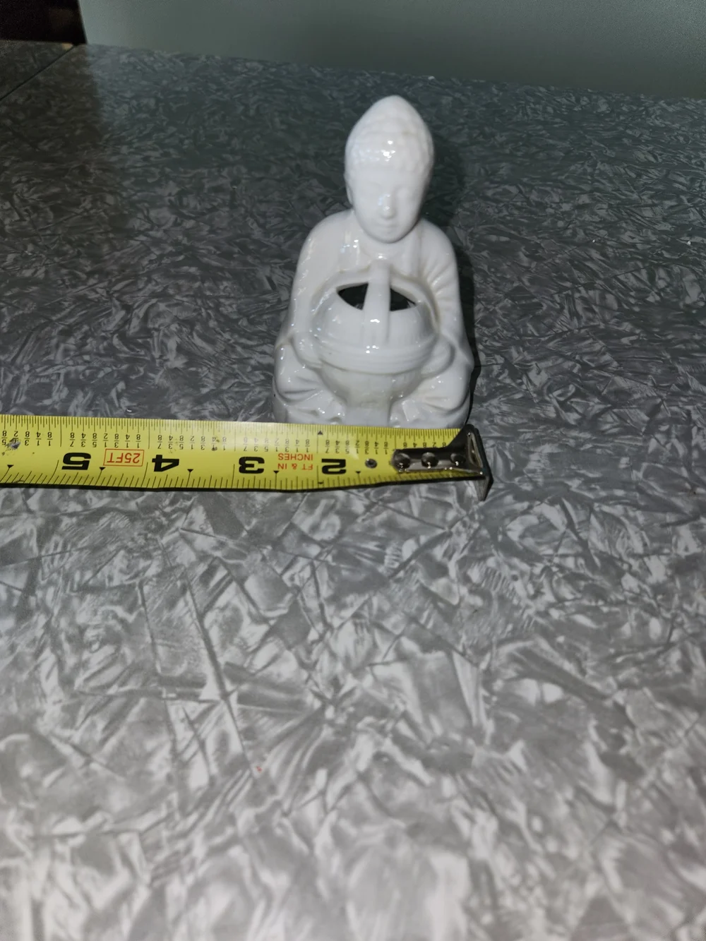 Source Unknown White Ceramic Buddha Candle Holder
